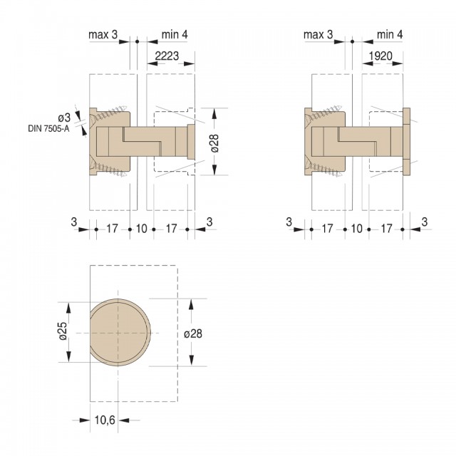 CONCEALED D.25mm HINGE / D.20mm